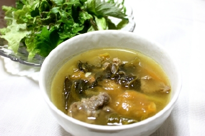 高菜と牛肉のスープ